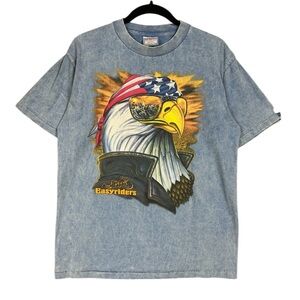 Vintage All Sport Easyriders American Eagle Graphic Tee Stonewash Sz M Thrashed